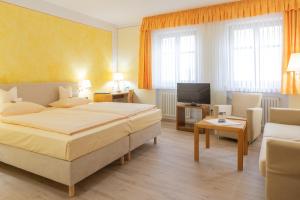 TV a/nebo společenská místnost v ubytování Goldener Schwan Hotel Garni
