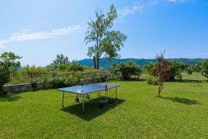una mesa de ping pong en medio de un patio en Villa Thousand Roses, en Lovorno