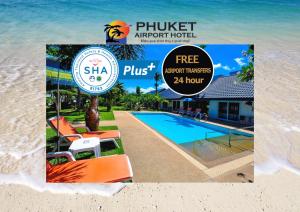 un cartel para un complejo con piscina en Phuket Airport Hotel - SHA Extra Plus, en Nai Yang Beach