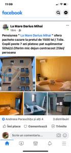 a collage of different pictures of a room at La Mare Darius Mihai in Mamaia Nord