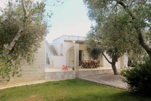 una casa con un patio con un árbol en Otranto d'Amare, en Casamassella