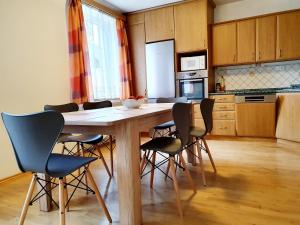 Kuchyňa alebo kuchynka v ubytovaní Apartmány Srní u Hlinska