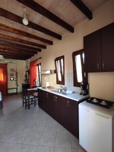 a kitchen with a sink and a counter top at Epavli Veneti in Parga