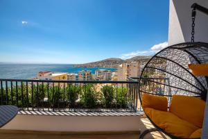 a balcony with a view of the ocean at Apart-Hotel Lili2 in Sarandë
