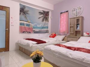 星動小屋民宿客房内的一张或多张床位