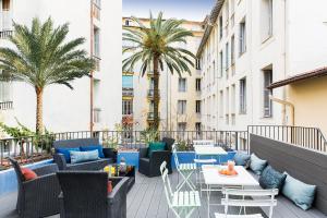 Χώρος καθιστικού στο Hôtel les Cigales