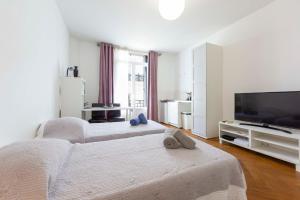 Μια τηλεόραση ή/και κέντρο ψυχαγωγίας στο Cosy apartment 27 m2 in rue d'Antibes and Croisette