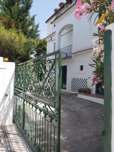 ein grünes Tor vor einem Haus in der Unterkunft Appartamento in villa .. in Peschici