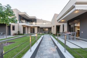 a view of the house from the garden at 3 DOORS VILLAS in Iraklitsa