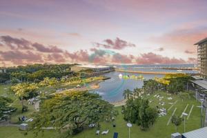 an artist rendering of the proposed waterfront redevelopment of the city of saronga at ZEN PENINSULA - Darwin's Prestigious WaterFront Retreat in Darwin