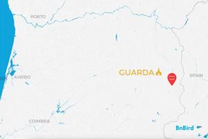 a map of gujarat with a red stop sign at Casa de Sampaio - Castelo Mendo in Castelo Mendo