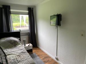 Televízia a/alebo spoločenská miestnosť v ubytovaní Ferienhaus nähe Bad-Gandersheim mit 5 Schlafzimmer