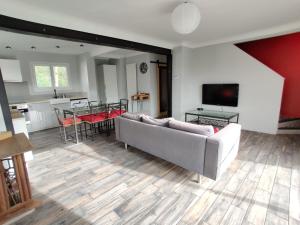 TV a/nebo společenská místnost v ubytování Pilets de la baie d'Authie