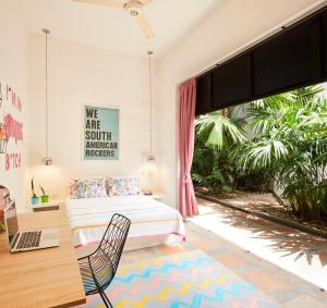 Uma cama ou camas num quarto em Casa Amberes