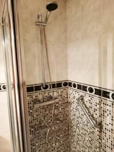 ein Bad mit einer Dusche und einer Glastür in der Unterkunft Casa Florida® in Vigo