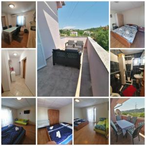 a collage of photos of a room and a house at Apartments Sindi in Lopar