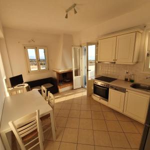 A kitchen or kitchenette at Agiassos Naxos Apartments