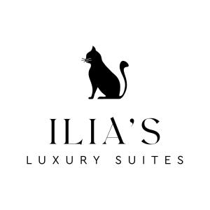 a black cat logo on a white background at ILIA'S Luxury Suites in Xylokastron