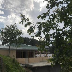 ein Haus mit einem grünen Dach darüber in der Unterkunft ViveGee Cottage Khanipur Ayubia in Ayubia
