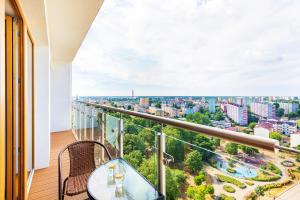 Balkón alebo terasa v ubytovaní Platan Tower Baltic & More Apartments