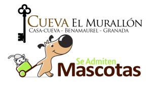 a dog with glasses and a bottle in his hand and a sign that reads c at Cueva El Murallon in Benamaurel