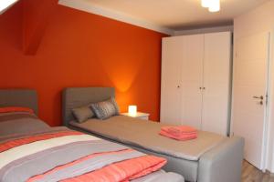 Postel nebo postele na pokoji v ubytování Ferienwohnung Brück