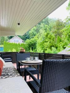 Balkon atau teras di Garden Apartments Bled