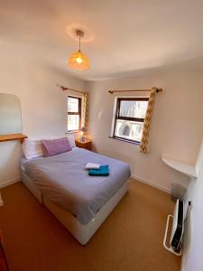 1 dormitorio con cama y ventana en Crescent Close en Galway