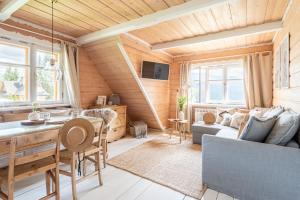Televízia a/alebo spoločenská miestnosť v ubytovaní Apartamenty Polana Pająkówka
