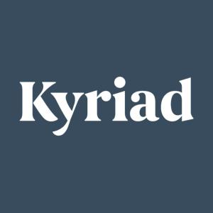 a logo of kyraband on a blue background at Kyriad Hotel Clermont Ferrand Centre in Clermont-Ferrand