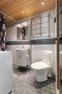 a bathroom with a toilet and a sink at Riverside Apartment Rovaniemi in Rovaniemi +52 photos