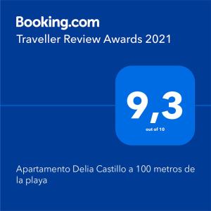 Certifikát, ocenenie alebo iný dokument vystavený v ubytovaní Vivienda Vacacional Delia Castillo 5A