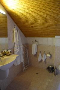 ein Badezimmer mit einem Waschbecken und einem Waschbecken in der Unterkunft Boutique Hotel St. Stefan in Nessebar