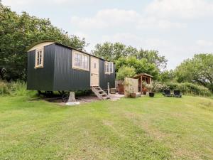 a tiny house sitting on top of a grass field at Willow in Wadebridge