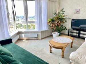 Zona d'estar a Apartments with Dnipro view