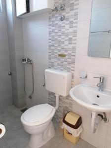 a bathroom with a toilet and a sink at Vila Stefan in Star Dojran +60 photos