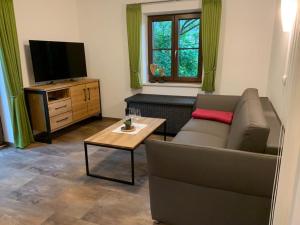 安格爾的住宿－Haus Christ，带沙发和电视的客厅