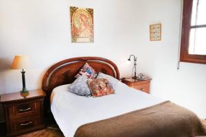 a bed with pillows on it in a bedroom at CampoParaíso Jaén-Casa Rural in Jaén +32 photos