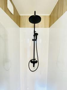 a black light fixture hanging from the ceiling in a room at Cabane de Rafael in Vittel
