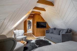 Televízia a/alebo spoločenská miestnosť v ubytovaní Willa MAJA Relax pod Giewontem APARTZAKOP