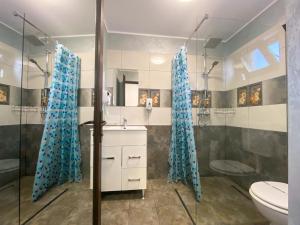 a bathroom with a shower and a sink and a toilet at Casa Mura in 2 Mai +147 photos