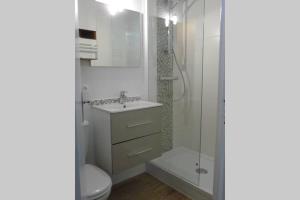 Koupelna v ubytování Saint-Lary-Soulan 1700, calme, ski, vtt et rando