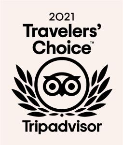 a logo for the travelers choice triadvisor at Sonata Nevsky 11 Palace Square in Saint Petersburg