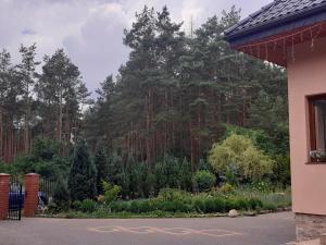 Noclegi Pod Dębem, Pulandia Brzózki外面的花园