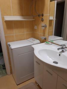 a bathroom with a toilet and a sink at Apartmani Ivona in Budva