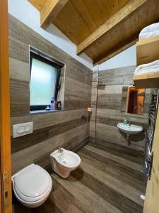 a bathroom with a toilet and a sink at Baresha Agroturizem in Gradiskije