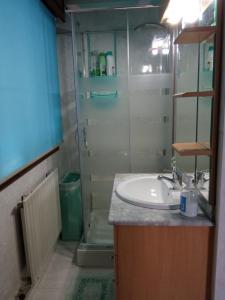 y baño con lavabo y ducha. en Apartamento Duplex Vigo, en Vigo