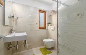 NedeščinaにあるHoliday House Bepinaのトイレ、洗面台、シャワー付きのバスルーム +20枚の写真