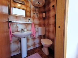 a small bathroom with a toilet and a sink at EDITA 2 pax in Crikvenica