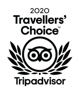 a logo for the travelers choice triadvisor at Riad Jnane Mogador in Marrakesh